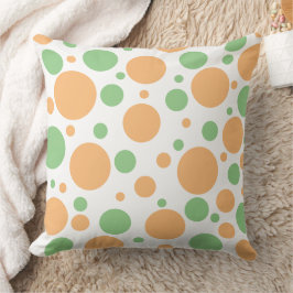 Cojín Decorativo Naranja Sage Green Polka Dots