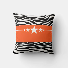 Cojín Decorativo Naranja Sassy Star Zebra Pillow