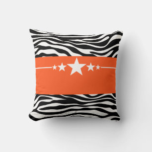 Cojín Decorativo Naranja Sassy Star Zebra Pillow