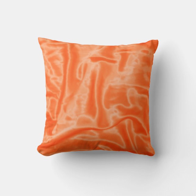 Cojín decorativo naranja Satin-Square (Anverso)