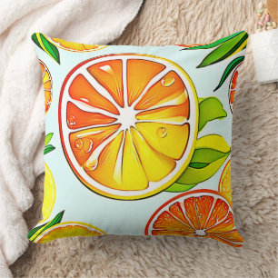 Cojín Decorativo Naranja Slice: Arte Citrus