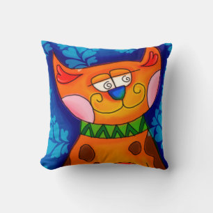 Cojín Decorativo Naranja sonriente Tabby Cat
