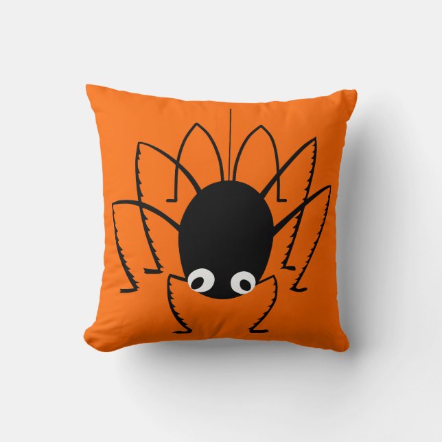 Cojín decorativo Naranja Spider de Halloween (Anverso)
