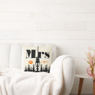 Cojín Decorativo Naranja Sra Lips Amarillo pálido Zig Zag Chandelie