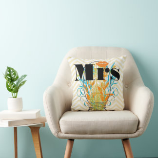 Cojín Decorativo Naranja Sra Lips amarillo pálido Zig Zag Mason Jar