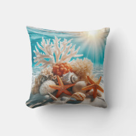 Cojín Decorativo Naranja Starfish Bajo El Océano