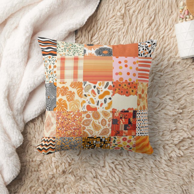 Cojín Decorativo Naranja Sunset Cheat Quilt Pattern 2025 (Manta)