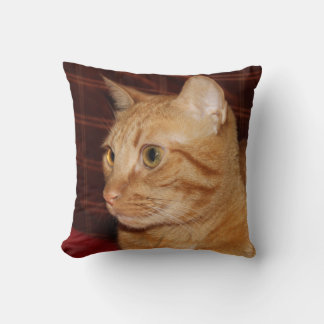 Cojín Decorativo Naranja Tabby Cat Face Profile