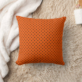 Cojín Decorativo Naranja Tigre y Puntos Negros