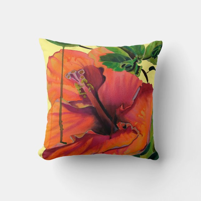 Cojín Decorativo  naranja Tropical (Anverso)