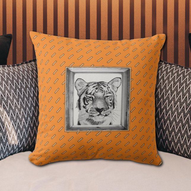Cojín Decorativo Naranja único divertido impresión original de tigr (Subido por el creador)