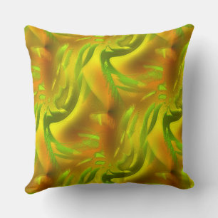 Cojín Decorativo Naranja verde digital en textura áspera amarilla