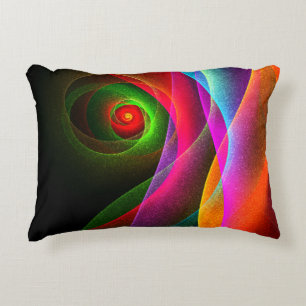 Cojín Decorativo Naranja Verde Rojo Patrón de arte abstracto modern