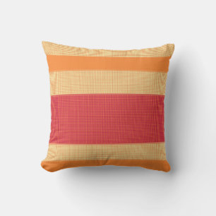 Cojín Decorativo Naranja Vintage Modelo de puntos rayados de crema 