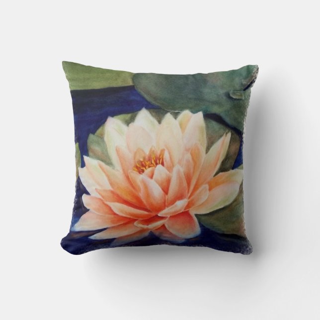 COJÍN DECORATIVO NARANJA WATER LILY PILLOW (Anverso)
