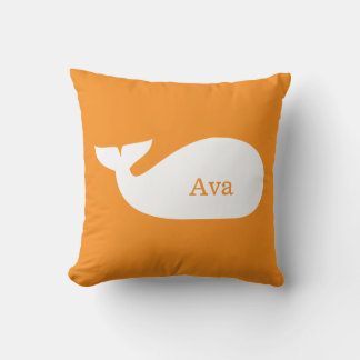 Cojín Decorativo Naranja Whimsical Personaliza a los Niños