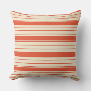 Cojín Decorativo Naranja Y Amarillo De Tiras