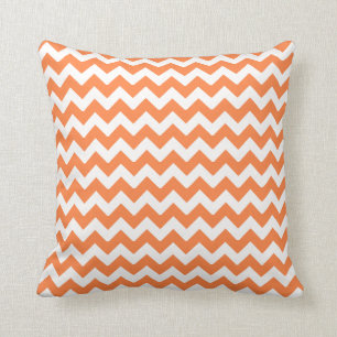 Cojín Decorativo Naranja y blanco de Chevron