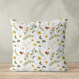 Cojín Decorativo Naranja y color de agua amarillo Cushira de flores