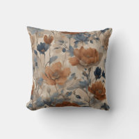 Naranja y floral azul