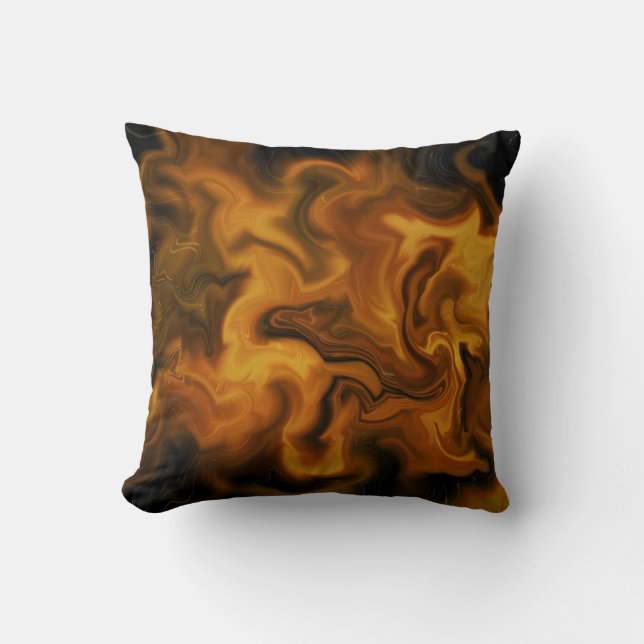 Cojín Decorativo naranja y negro llamativos (Anverso)