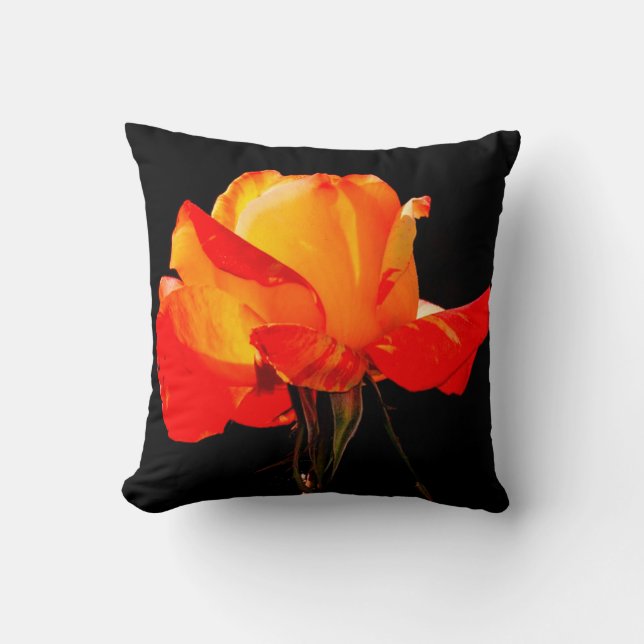 Cojín decorativo naranja y rosa amarillo (Anverso)