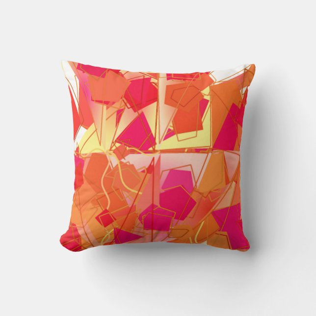 Cojín Decorativo Naranja y rosas fuertes, extracto (Anverso)
