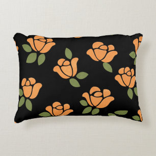 Cojín Decorativo Naranja y Verde Oliva