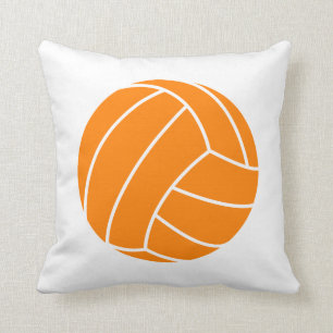 Cojín Decorativo Naranja y voleibol blanco