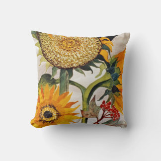 Cojín Decorativo Naranja Yellow Seeding Sunflower Art