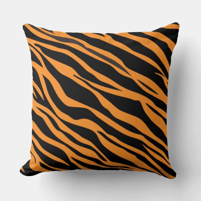 Cojín Decorativo Naranja Zebra Striped (Anverso)