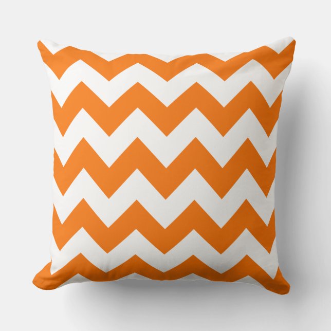 Cojín Decorativo Naranja Zig Zag Pillow a rayas (Anverso)