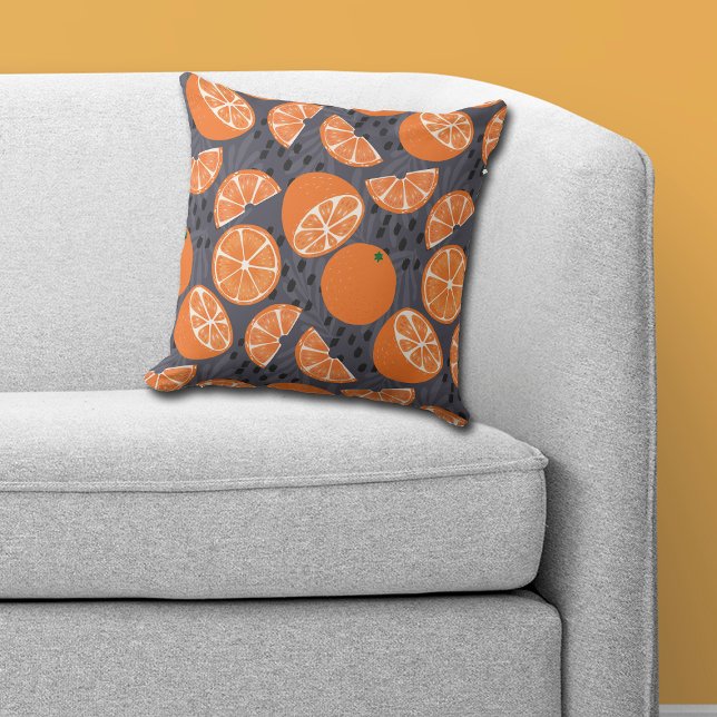 Cojín Decorativo Naranjas del Boho de Verano en Azul (Subido por el creador)
