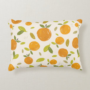 Cojín Decorativo Naranjas pintados a mano fruta diseño de patrones 