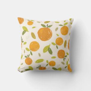 Cojín Decorativo Naranjas pintados a mano fruta diseño de patrones