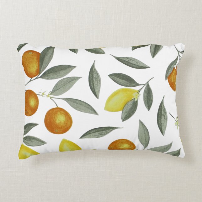 Cojín Decorativo Naranjas y lemones (Anverso)