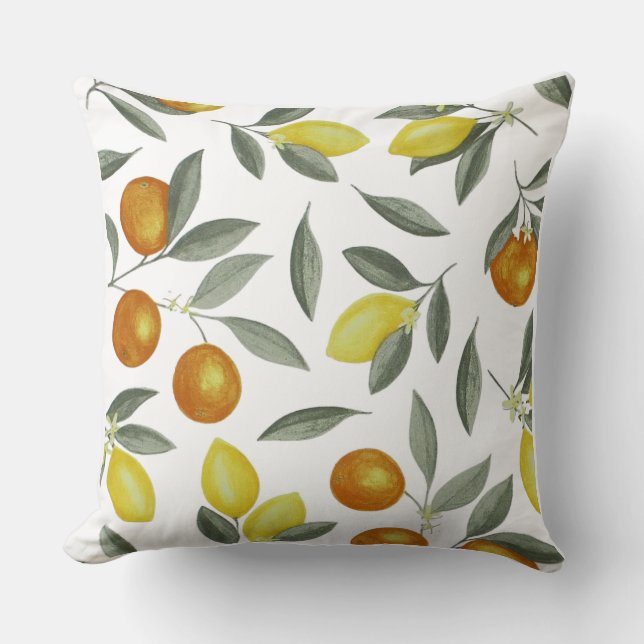 Cojín Decorativo Naranjas y limones (Anverso)