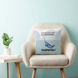 Cojín Decorativo Narval Conectado Con El Universo Divertido