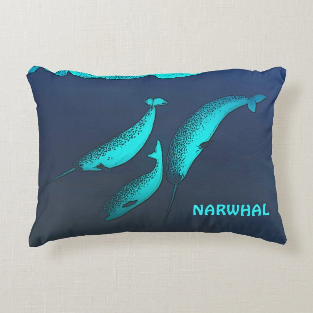 Cojín Decorativo Narwhal (Anverso)