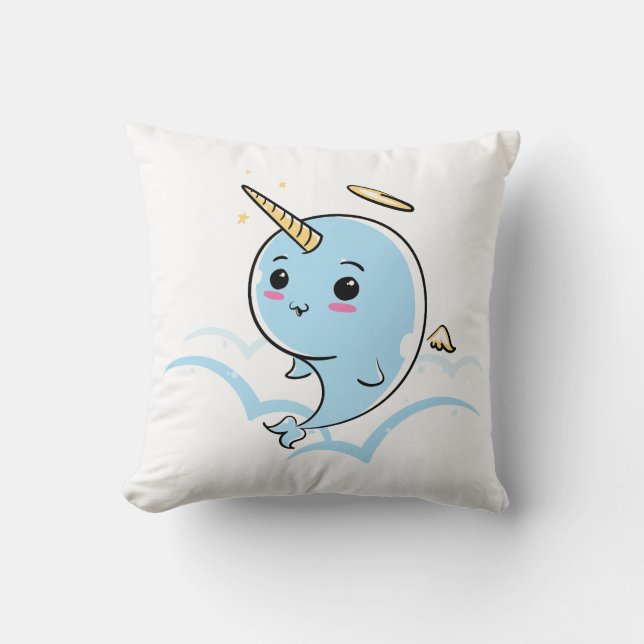 Cojín Decorativo Narwhal Angel Cutie (Anverso)