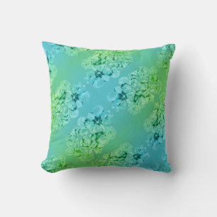 Cojín decorativo - Nasturtios azules/verdes