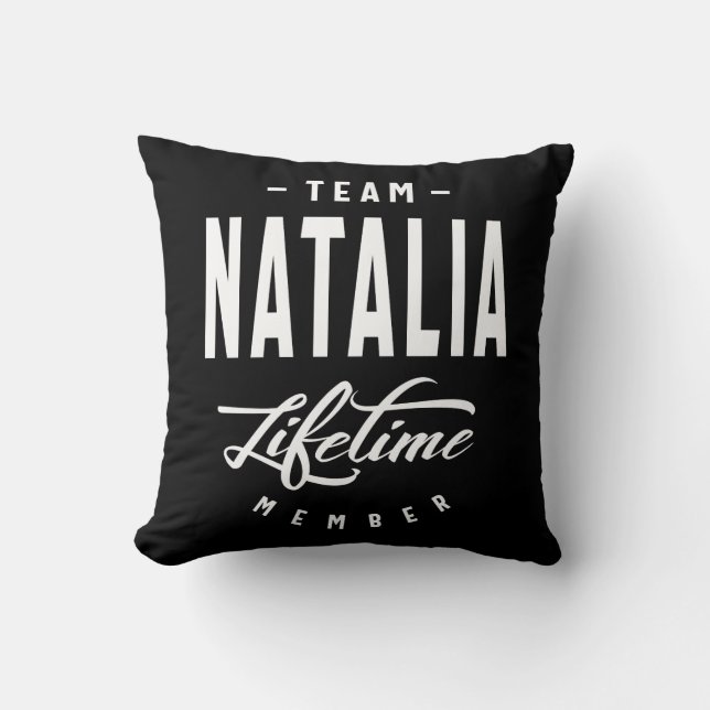 Cojín Decorativo Natalia Nombre personalizado Regalo de cumpleaños (Anverso)