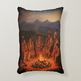 Cojín Decorativo Native American Tribe Sitting Around a Fire on
