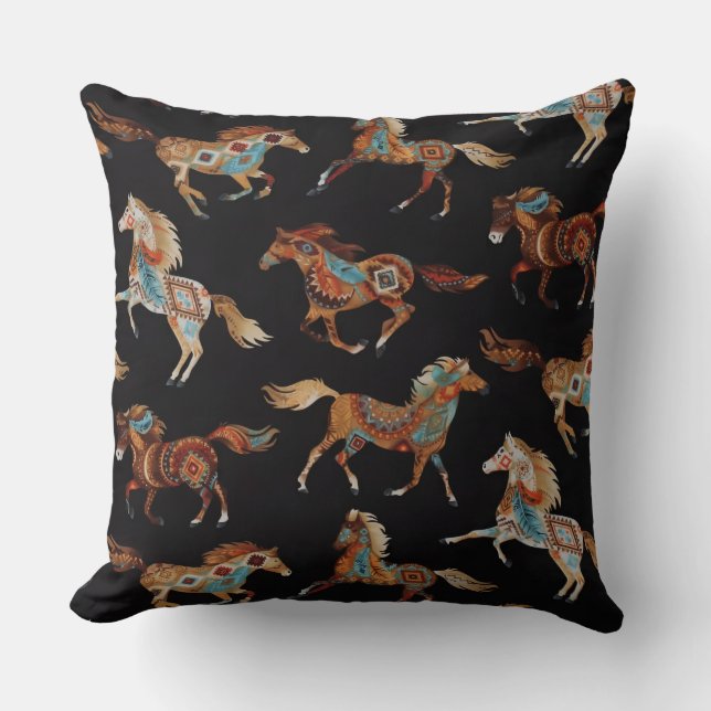 Cojín Decorativo Native Ponies Throw Pillow (Anverso)