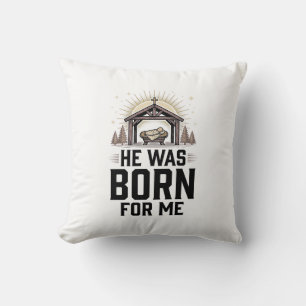 Cojín Decorativo Natividad Cristiana Él Nació Para Mí