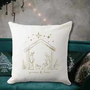 Cojín Decorativo Natividad de Navidad moderna paz amor religioso