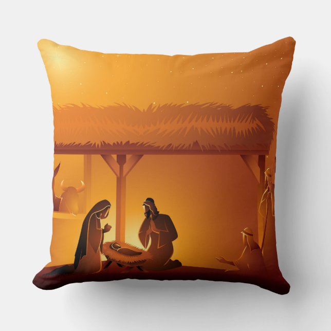 Cojín Decorativo Natividad Niño Jesús María José Navidades (Anverso)