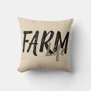 Cojín Decorativo natural chic VIDA DE GRANJA lettering