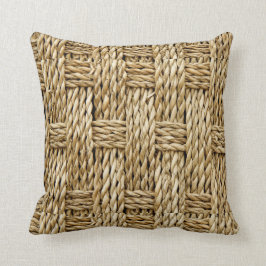 COJÍN DECORATIVO NATURAL FAUX TEXTURA RAMPA WEAVE VERANO PILLOW