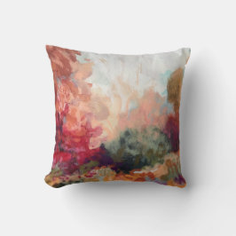 Cojín Decorativo Naturaleza acuarela color naranja azul rojo verde